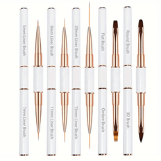Shein Nail Art Brush Set DoubleEnded Nail Lines Liner Brush