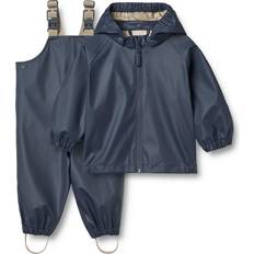 9-12M Regenanzüge Wheat Kid's Charlie with Suspenders Rain Set - Ink