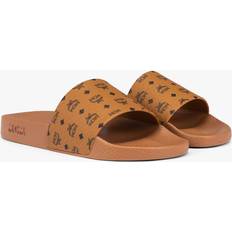 MCM Monogram Slide Sandals - Brown