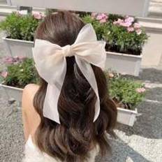 Shein Mesh Bow Hair Clip For Girls, Multi Layers Mesh Daily