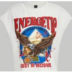 Shein Plus Knit Short Sleeve T-Shirt With Eagle & Letter Print