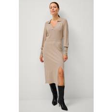 Marron - Robe en tricot Robes Vila Kai Robe Midi Marron Clair