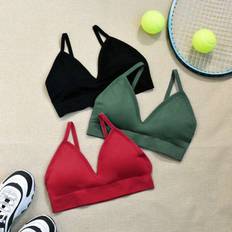 Shein Bras Shein Womens Solid Color Everyday Fitness Sports Bra