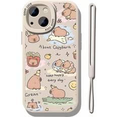 Shein pc Girls Cartoon Capybara Animal Pattern TPU Phone Back Cover pc Silicone Strap Wristband Compatible With IPhone