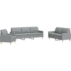 Sofagrupper Sofaer på tilbud vidaXL Sofasæt 3 Dele Stof Lysegrå Sofa 3 personers