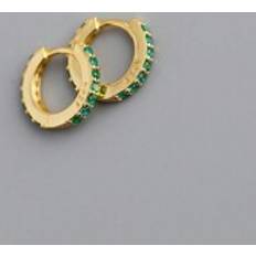 1pair Trendy CZ Stone Circle Stud Earrings In 925 Silver, Unisex Gift