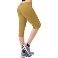 Yellow Jeans Hybrid & Company Women's Butt Lift Super Stretch Denim Capri Jeans Q43308 Mustard 15