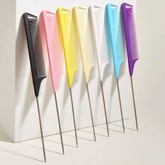 Shein 7-Piece Or 1-Piece Professional Point-Tailed Comb Pin-Tailed Comb Rat-Tailed Comb Parting Comb Stainless Steel Tail Comb Anti-Static Hairbrush: Multi-Functional Comb For Normal Hair For Combing Out Tangles Hair Styling Candy Colours, Ideal For Hairdressers, Salons And Home Use