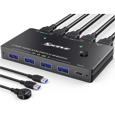 KVM Switches Fantec 8K USB 3.0 KVM Switch HDMI 2 Port 8K 60Hz 4K 120Hz Camgeet HDMI 2.1 KVM Switch for 2 Computers Share 1 Monitor and 4 USB 3.0 Devices HDCP 2.3 HDR