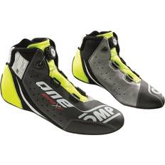 Silver Motorcycle Boots OMP One Evo X R Race Boots Eur 47, Black Silver Fluro Yellow