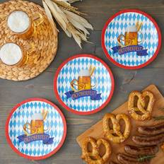 Oktoberfest Plates, Cups & Cutlery Shein Oktoberfest Party Plates Bavarian Flag And Beer Design Inches Count