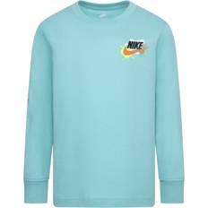 Boys - Sportswear Garment T-shirts Children's Clothing Nike Little Kid's Express Yourself Long Sleeve T-shirt - Green Frost (86M335-EIG)