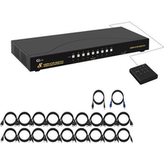 KVM Switches Fantec 4Kx2K 8 Port HDMI KVM Switch with Cables and USB 2.0 Hub Rack Mount KVM Switch Supports Keyboard Mouse Switching for Windows Linux Mac Debian