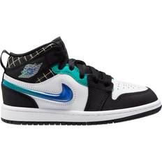 Nike Jordan 1 Mid SE PS - Black/White/Hyper Jade/Siren Red