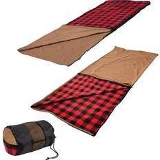 Stansport Reversible Fleece Sleeping Bag Reversible with red plaid