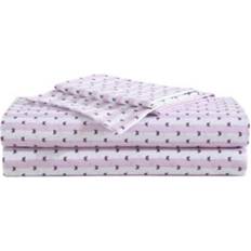 Betsey Johnson King Set Soft Lightweight Bedding Fade Wrinkle Resistant Butterfly Stripe Purple Bed Sheet Purple