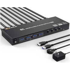 KVM Switches Fantec USB 3.0 KVM Switch HDMI 4 Port Support 4K 60Hz 2K 120Hz Simulation EDID MLEEDA HDMI USB Switch for 4 Computers Share 1 Monitor and 4 USB 3.0