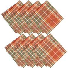 Orange Cloth Napkins Elrene Home Fashions Hawley Plaid Harvest Cloth Napkin Multicolor, Orange