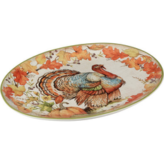 Orange Serving Platters & Trays Certified International Autumn Breeze Oval Turkey Platter Serving Platter & Tray