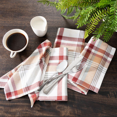 Multicolored Cloth Napkins Elrene Home Fashions Seneca Plaid Harvest Cloth Napkin Red, Multicolor