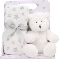 CarloBaby Fleece Tæppe Bamse Hvid