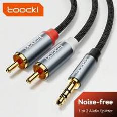 Shein Toocki Jack To 2 RCA Cable 3.5mm Jack To 2RCA Male Splitter Wire Theater