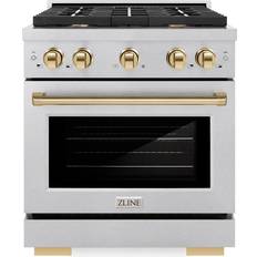 Two Ovens Gas Ranges ZLINE SGRSZ-30 Autograph Edition Stainless Steel