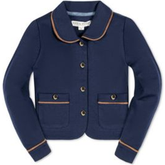 Organic Cotton Jackets Children's Clothing Hope & Henry Hope & Henry Girls Dressy Ponte Collared Jacket Navy quilted Medium