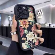 Shein A Fashionable Thickened Anti-Fall Phone Case With Flower Print Compatible With IPhone 11 12 13 14 11Pro Max 12Pro Max 13Pro Max 14Pro Max XR 15 15Pro