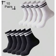 Shein Clothing Shein Pairs Mens Breathable MidCalf Socks Multicolor Striped And Solid Colors