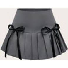 S Skirts Children's Clothing Shein Girls' Casual Sweet Bowknot Waist Women Pleated Skirt