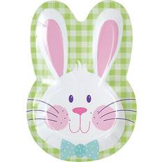 Creative Easter bunny plates bunny rabbit shape spring birthday paper party plates x 8