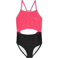 Calvin Klein Girls Swimwear Calvin Klein Girls' One-piece Swimsuit With Upf Sun Protection, Pink Glow, 12-14