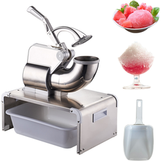 Ice Makers Yiwa 661LBS/H Commercial Ice Crusher, Electric Snow Cone Machine with 4 Blades, Stainless Steel Shaved Ice Machine silver 300w 54.0 In. W X 38.0 In. H X 49.0 In. D