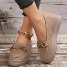 Dam - Gröna Lågskor Shein Comfortable Platform Slip-On Loafers With Rocker Soles And Soft Bottom Women Flat Shoes