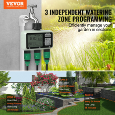 Verde Piezas de Riego VEVOR 3 Outlets Water Timer with 3 Independent Watering Zone