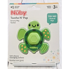 Nuby Teething Toys Nuby Teethe N' Pop Sensory Play Silicone Teether for Babies Turtle Design