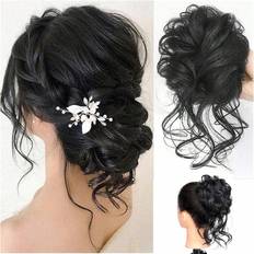Shein pc Black Messy Bun Hair Piece Scrunchie Wavy