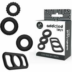 Sexleksaker Addicted Toys Penisring Set Silikon 4 Delar Svart