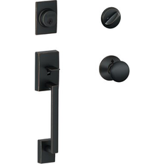 Schlage F60 Cen 716 Century Single Cylinder Handleset and Plymouth Knob Aged Bronze