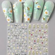 Nagelprodukter Shein Daisy Bee Nail Sticker Flower Blossom Self-Adhesive Nail