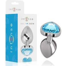 Sexleksaker Intense METALL Aluminium Analplug HERZ BLAU GRÖSSE M