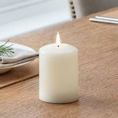 LED Candles Lights4fun TruGlow® Ivory Pillar 10cm Warm LED Candle