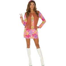 Hippie Fancy Dresses Bristol Novelty womens/ladies sunshine hippie costume dress bn5957