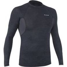 Olaian Men's Surfing Long Sleeve Uv Protection Top T-shirt 900 Black Black/carbon Grey