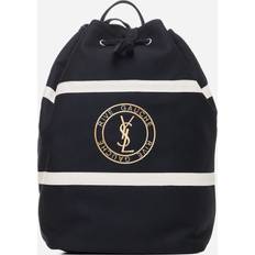 Saint Laurent Backpacks Saint Laurent Stamp Seau cotton backpack white PZ