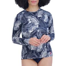 Rash Guards & Base Layers Nautica Women's Longsleeved Print Rashguard, Large, Deep Sea