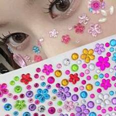 Shein 1 Random Glitter Colorful Flowers Face Jewelry Sticker Eyeshadow Crystal Makeup Art Eye Body Face Jewels Bady Makeup Tools Eyeliner Temporary Se
