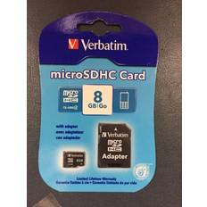 Memory Cards & USB Flash Drives Verbatim 8gb microsdhc card with adapter black 96807