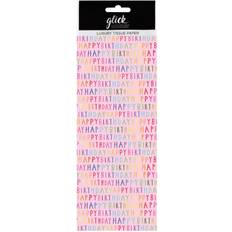 Pink Gift Wrapping Papers Glick Ps happy birthday script pink glick tissue wrapping paper 4 sheets 50x7 5cm